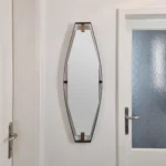 Mid Century Modern Metall And Brass Mirror By Santambrogio & De Berti, Italy 50s