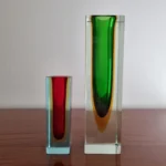 Set of 2 Murano Sommerso Glass Vases by Flavio Poli for Alessandro Mandruzzato, Italy 70s