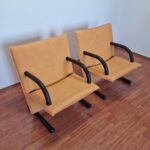 Pair Of Yellow T-Line Armchairs By Burkhard Voghterr For Arflex, 80s