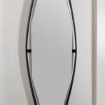 Mid Century Modern Metall And Brass Mirror By Santambrogio & De Berti, Italy 50s