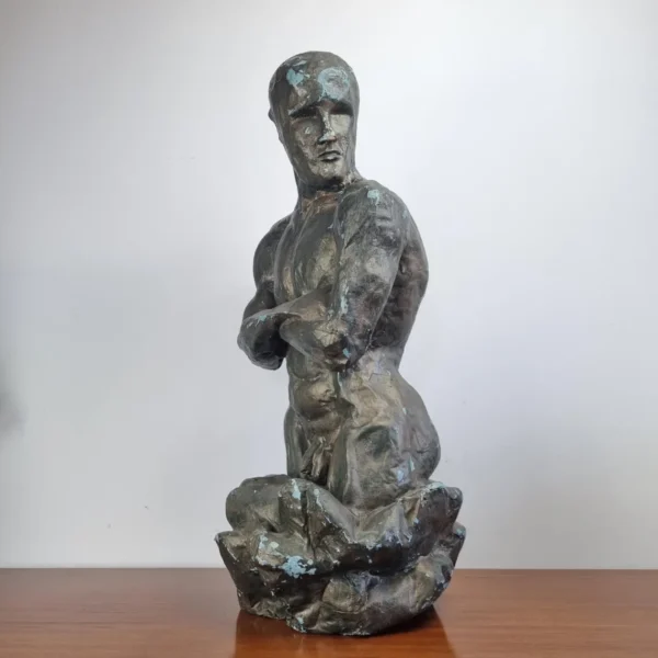 Mid Century Paper Mache Men Torso Sculpture, France 60s