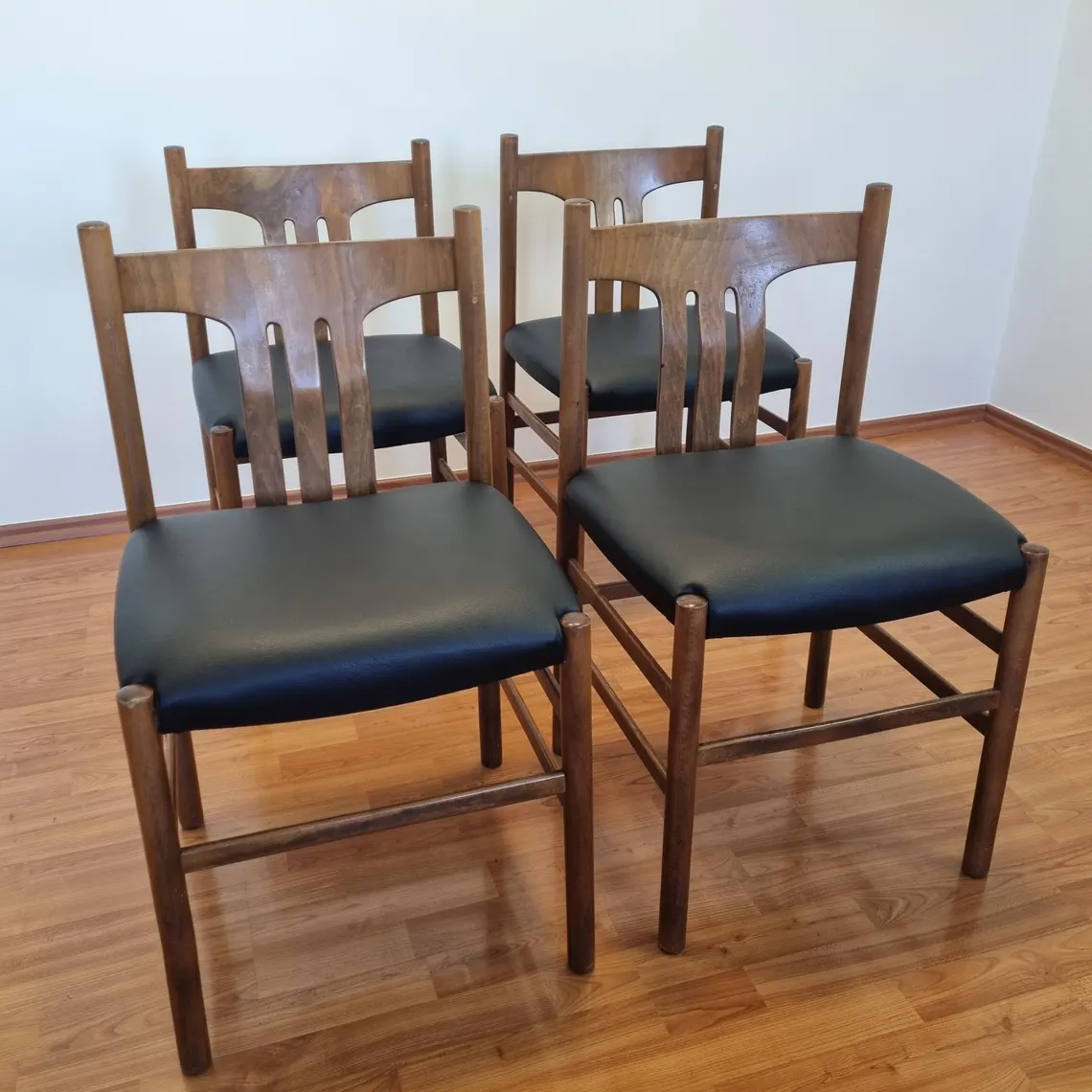 Set of 4 Scandinavian Mid Century Dining Chairs, Denmark 60s