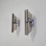 Mid Century Crystal Wall Sconces, Fontana Arte Style, Italy, 70s